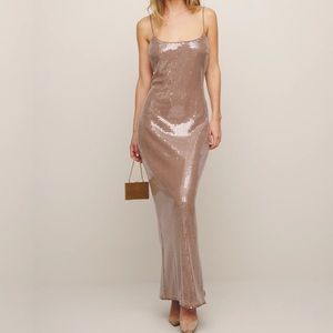 Bevelyn Dress Reformation Rose Gold